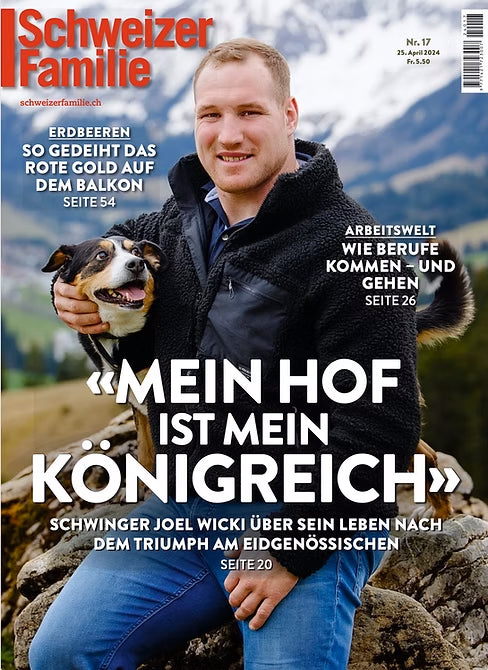 Cover von der Schweizer Familien mit JAMU Bilderrahmen im Inhalt